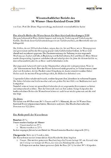  Wissenschaftliche Bilanz des 14. Wiener Herz-Kreislauf Events Wissenschaftliche Auswertung