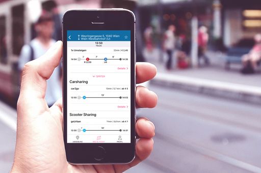 wegfinder vereint alle Mobilitätsformen in einer
App