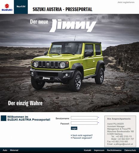  SUZUKI AUSTRIAs Presseportal präsentiert sich als
moderne, aktuelle Online-Informations-Plattform.