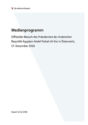 Vorschau Bild von Medienprogramm Offizieller Besuch Ägypten