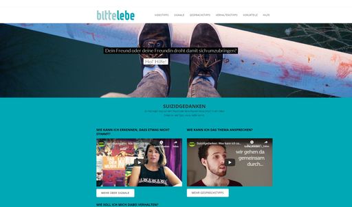 Screenshot der Website www.bittelebe.at