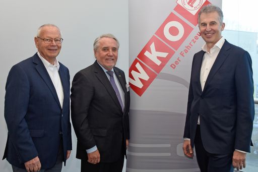 vl.n.r.: KommR Ing. Wolfgang Dytrich, Vorsitzender
im Fachausschuss Ersatzteilhandel im Bundesgremium des
Fahrzeughandels der Wirtschaftskammer Österreich (WKÖ); Hartmut
Röhl, Präsident Europäischer Dachverband der freien Kfz Teile
Händler (FIGIEFA); Mag. Walter Birner, Verband der freien
Kfz-Teile-Fachhändler (VFT)