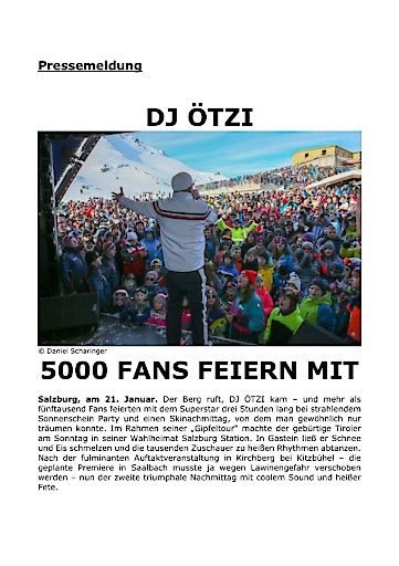 Vorschau Bild von Pressemeldung DJ Ötzi in Gastein