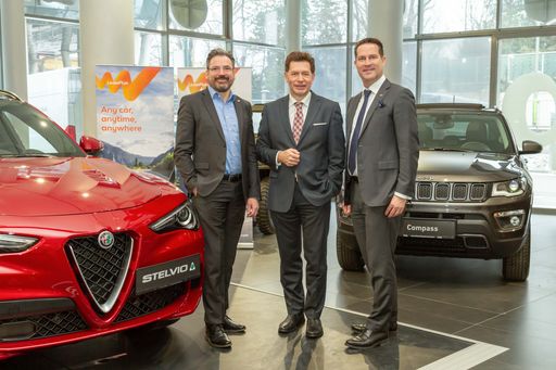 LeasePlan Geschäftsführer Nigel Storny, Fiat
Chrysler Automobiles Fleet Director Georg Staudinger und LeasePlan
Commercial Director Rudolf Mayrhofer-Grünbühel freuen sich auf eine
starke Partnerschaft in Österreich.