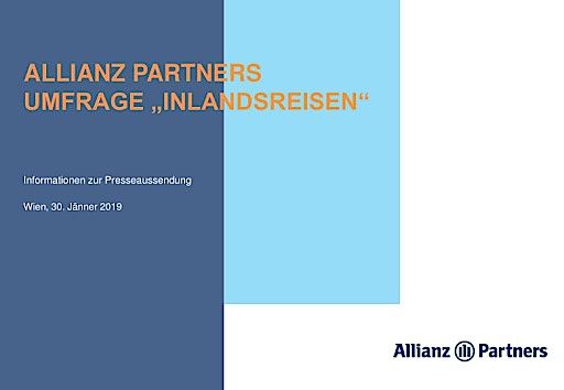 Vorschau Bild von Studie ALLIANZ PARTNERS - Umfrag "Inlandsreisen", Jänner 2019