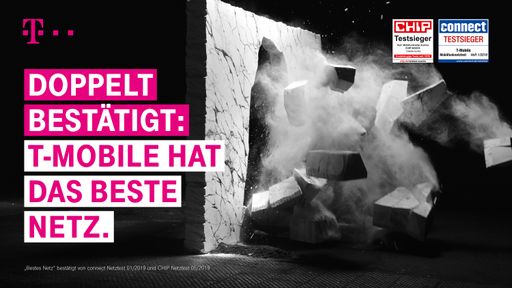 Nach dem connect-Netztest kürt auch CHIP im
Netztest T-Mobile zum "Besten Netz Österreichs"