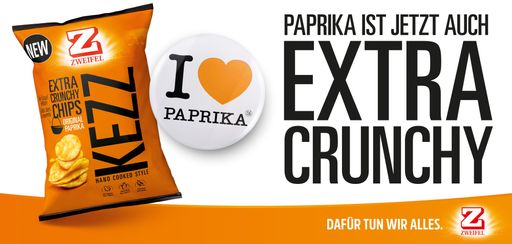 I Love Paprika. Weiterer Text über ots und
www.presseportal.ch/de/nr/100062097 / Die Verwendung dieses Bildes
ist für redaktionelle Zwecke honorarfrei. Veröffentlichung bitte
unter Quellenangabe: "obs/Zweifel Pomy-Chips AG"