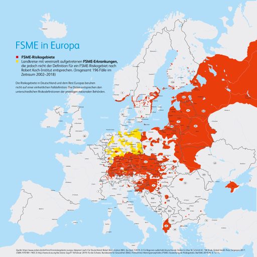 FSME-Risikogebiete in Europa