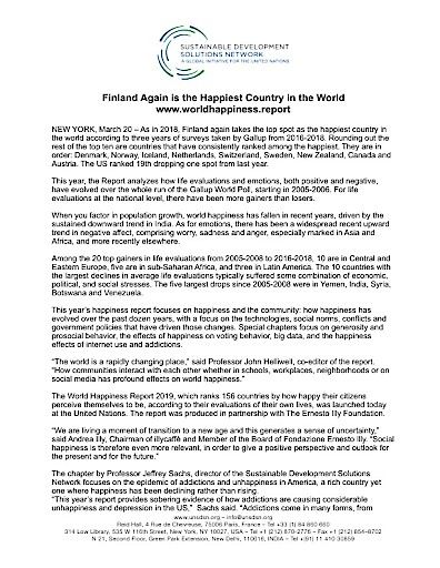 Vorschau Bild von Press Release illycaffè - World Happiness Report 2019