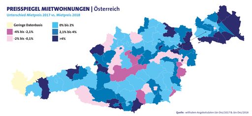 Preisspiegel Mietwohnungen Österreichkarte