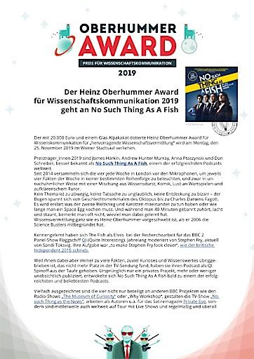 Vorschau Bild von Pressemitteilung Oberhummer Award 2019