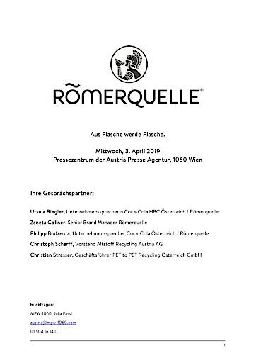 Vorschau Bild von Pressemappe Römerquelle mit aktuellen Informationen.