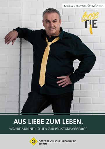  Broschüre "Aus Liebe zum Leben. Wahre Männer gehen
zur Prostatakrebsvorsorge" - mit Christian Dungl als Testimonial