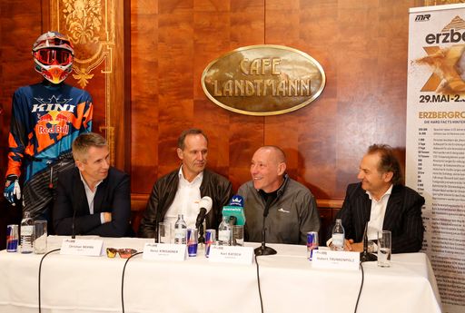 Die Teilnehmer der Erzbergrodeo XX5 Pressekonferenz, 11.04.2019,
Cafe Landtmann Wien