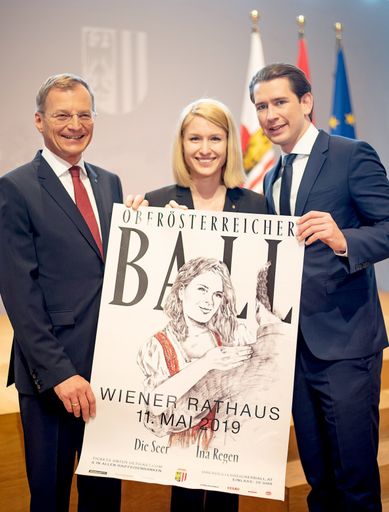 Landeshauptmann Mag. Thomas Stelzer, LH-Stv.in
Mag.a Christine Haberlander und Bundeskanzler Sebastian Kurz