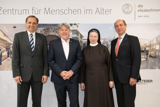https://www.apa-fotoservice.at/galerie/18532 Im Bild v.l.n.r.:
Mag. Martin Steiner (Geschäftsführer Franziskus Spital), Mag.
Raimund Kaplinger (Geschäftsführer Elisabethinen Linz-Wien), Sr.
Barbara Lehner (Generaloberin und Geschäftsführerin Elisabethinen
Linz-Wien), DI Andreas Mensdorff-Pouilly (Souveräner
MALTESER-Ritter-Orden)