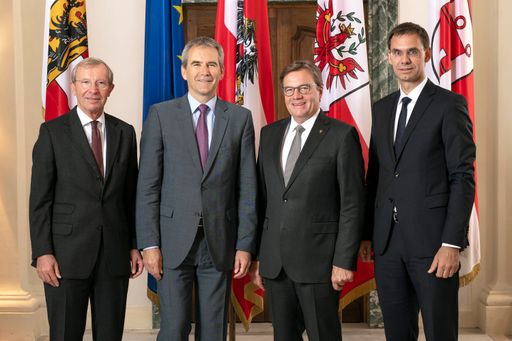 Gruppenfoto: Wilfried Haslauer, Hartwig Löger,
Günther Platter, Markus Wallner
