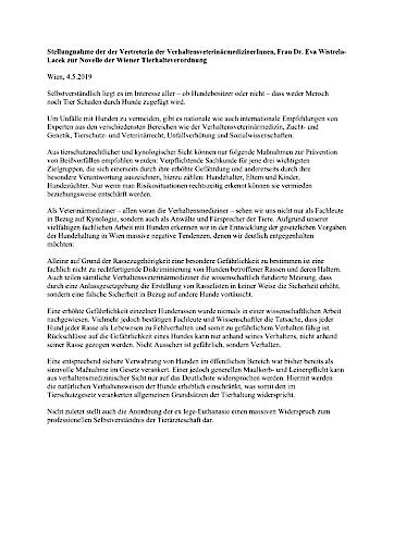 Vorschau Bild von Stellungnahme Dr. Wistrela-Lacek