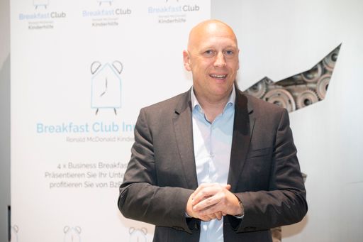 Robert Schedl, Vorstand der Ronald McDonald
Kinderhilfe, beim Breakfast Club in Innsbruck