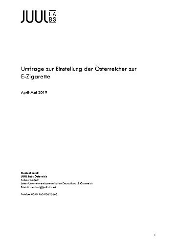 Vorschau Bild von Umfrage: Einstellung der Österreicher zur E-Zigarette