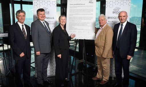 From left: Franklin Hoke, Rockefeller University;
Tom Henzinger, President of the IST Austria; Mary Collins, Provost
Okinawa Institute of Science and Technology; Paul Nurse, CEO Francis
Crick Institute; Daniel Zajman, President of the Weizmann Institute
of Science