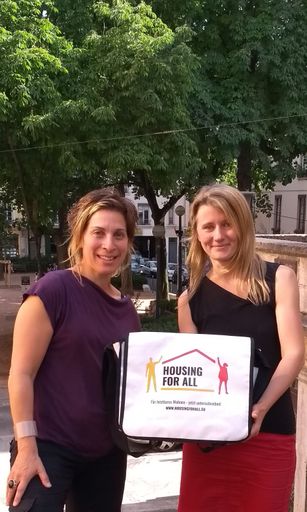  Leilani Farha, UN-Sonderberichterstatterin und
Karin Zauner-Lohmeyer, Sprecherin der Europäischen Bürgerinitiative
"Housing for All"