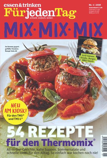 Cover Essen & Trinken Spezial MixMixMix / Weiterer Text über ots
und www.presseportal.de/nr/56593 / Die Verwendung dieses Bildes ist
für redaktionelle Zwecke honorarfrei. Veröffentlichung bitte unter
Quellenangabe: "obs/Verlagsgruppe Deutsche-Medienmanufaktur (DMM),
ESSEN&TRINKEN FÜR JEDEN TAG"