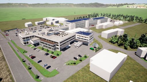 Vorschau Bild von Ansicht Werk 2 im Vollausbau: Der Abschluss des
gesamten Bauprojekts ist für Mitte 2021 geplant.