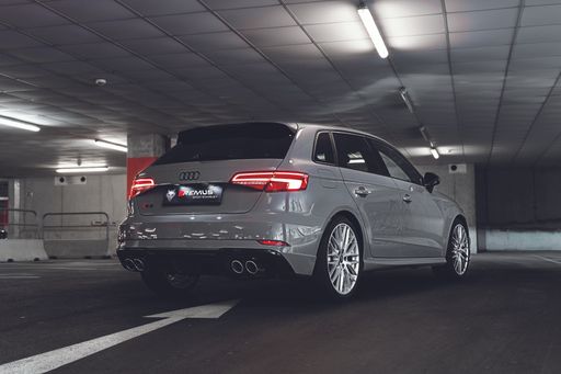 Vorschau Bild von REMUS OPF-BACK-Anlage für den Audi S3. Homologierte
Klappensteuerung. Racing Sound. Mehr Leistung.