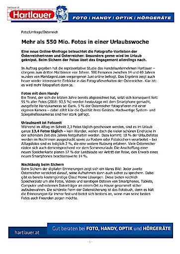 Vorschau Bild von Anhang zu OTS - Pressetext Fotoumfrage 2019 Hartlauer Handelsgesellschaft m.b.H. Stadtplatz 13 4400 Steyr