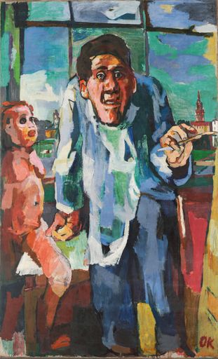 Oskar Kokoschka (1886–1980), Selbstbildnis an der
Staffelei, 1922, Öl auf Leinwand, 181,1 × 111,1 cm Leopold
Privatsammlung