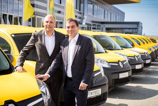 Vorschau Bild von v.l.n.r.: Olivier Wittmann, Managing Director der Renault
Österreich GmbH und Peter Umundum, Vorstand Paket & Logistik der
Österreichischen Post AG