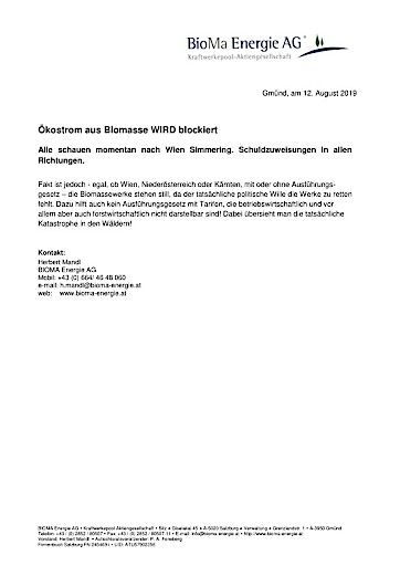  Ökostrom aus Biomasse WIRD blockiert