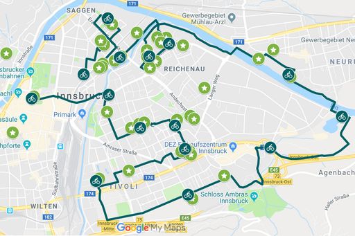 Vorschau Bild von Streckenführung mit den zahlreichen Passivhäusern