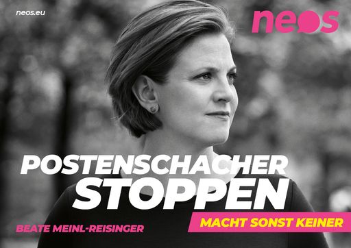 NEOS Kampagnensujet "Postenschacher stoppen"