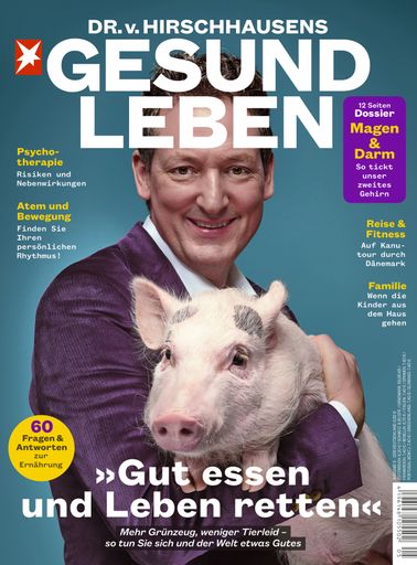 "CO2-Angaben auf unseren Lebensmitteln sind sinnvoller und
lebenswichtiger als Kalorien", fordert Eckart von Hirschhausen in
DR. v. HIRSCHHAUSENS STERN GESUND LEBEN / Cover STERN GESUND LEBEN
5/2019 / Weiterer Text über ots und www.presseportal.de/nr/129167 /
Die Verwendung dieses Bildes ist für redaktionelle Zwecke
honorarfrei. Veröffentlichung bitte unter Quellenangabe:
"obs/Gruner+Jahr, DR. v. HIRSCHHAUSENS STERN GESUND LEBEN"
