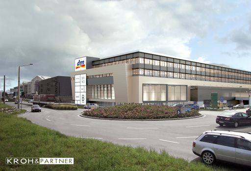  Rendering der zukünftigen dm Zentrale.