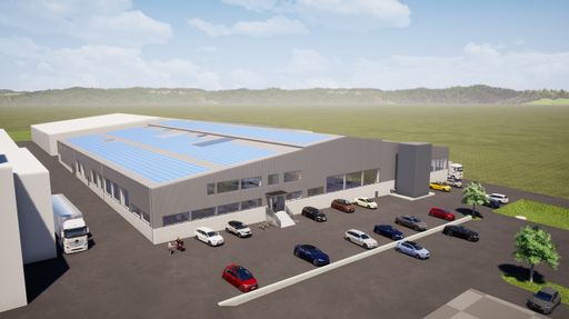 Vorschau Bild von Die 5.300 m² große Bautischlerei wird nach dem
neuesten Stand der Technik realisiert. Die südseitige Dachfläche
wird mit einer Photovoltaikanlage bestückt. Zusätzlich zur bereits
bestehenden PV-Anlage am Werksgelände produziert HARTL HAUS nach der
Fertigstellung Sonnen-Strom mit einer Leistung von insgesamt rund
400 KWpeak und kann somit in etwa die Hälfte des gesamten
Stromverbrauches im Werk Echsenbach selbst abdecken.