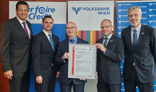 Verleihung des Zertifikates von TÜV AUSTRIA an die VOLKSBANK WIEN
AG