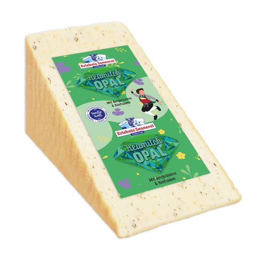 Vorschau Bild von Heumilch-Käse "Opal" mit Hanfsamen und Bergkräutern
der Erlebnissennerei Zillertal wurde mit dem Anuga-Innovationspreis
2019 in Köln ausgezeichnet.