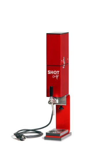  SHOT CUP Glühwein bzw. Heißgetränke Erhitzer -
Darstellung mit Aufsetzmodul elektrische Getränkesaugpumpe zum
Zapfen aus dem Kanister bzw. der bag-in-box