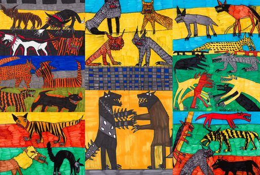  WolfGeorg, Zeichnungen Filzstift auf Papier