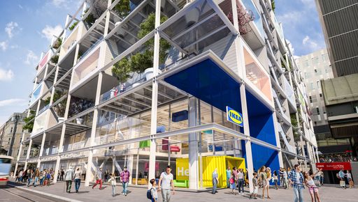 IKEA am Westbahnhof wird 2021 eröffnen. In die beiden oberen
Stockwerke zieht JO&JOE ein. Die öffentlich zugängliche Dachterrasse
wird gemeinsam genutzt.