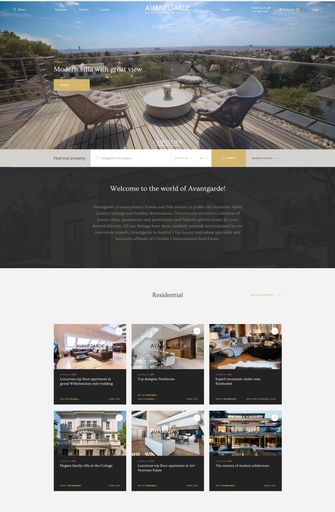 Vorschau Bild von Die preisgekrönte Webseite von Avantgarde
Properties ist abrufbar unter www.avantgardeproperties.com