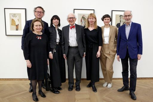  v.l.n.r. Denise Kandel, Hans-Peter Wipplinger,
Gemma Blackshaw, Eric Kandel, Verena Gamper, Sandra Maria Dzialek,
Patrick Werkner
