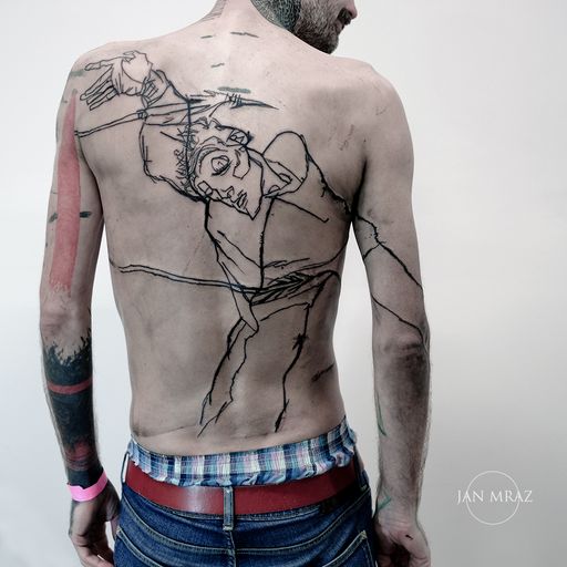 Vorschau Bild von Monochrome Appropriation des bekannten Selbstbildnisses des Egon
Schiele.