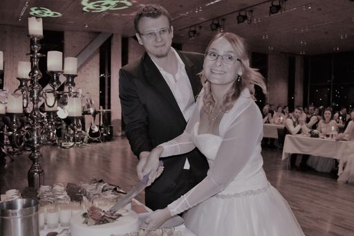 Vorschau Bild von Der Tortenanschnitt wurde für einen guten Zweck unter den
Ballbesuchern verlost.