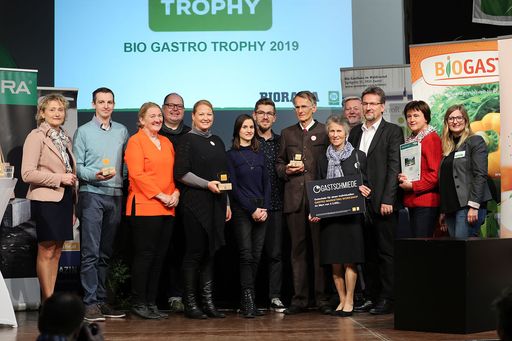 Gruppenbild mit allen Prämierten der BIO GASTRO
TROPHY 2019