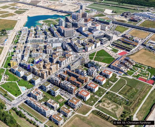 Luftaufnahme von der Seestadt, 2019