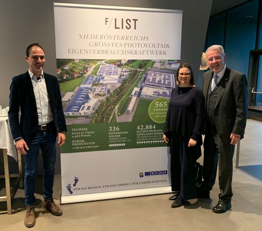  (v.l.n.r.) Manuel Thaler, Geschäftsleitung Ökovolt
Österreich, Katharina List-Nagl, Geschäftsführerin F/LIST, und Klaus
Schneeberger, Klubobmann des Landtagsklubs der VP